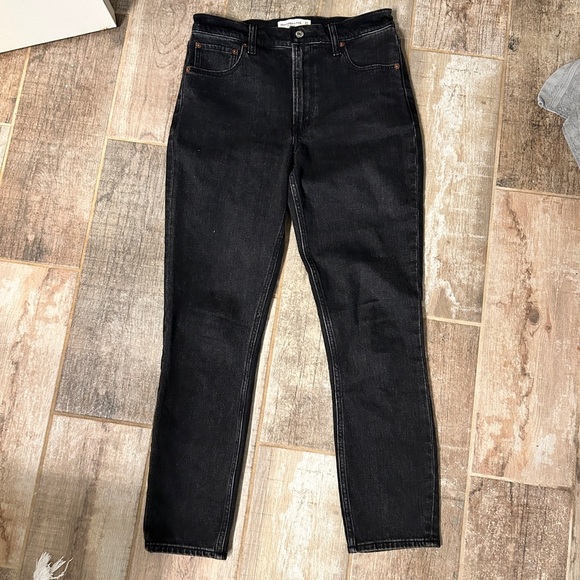 Abercrombie & Fitch The Skinny High Rise Jeans In Black Stretch - Picture 6 of 6